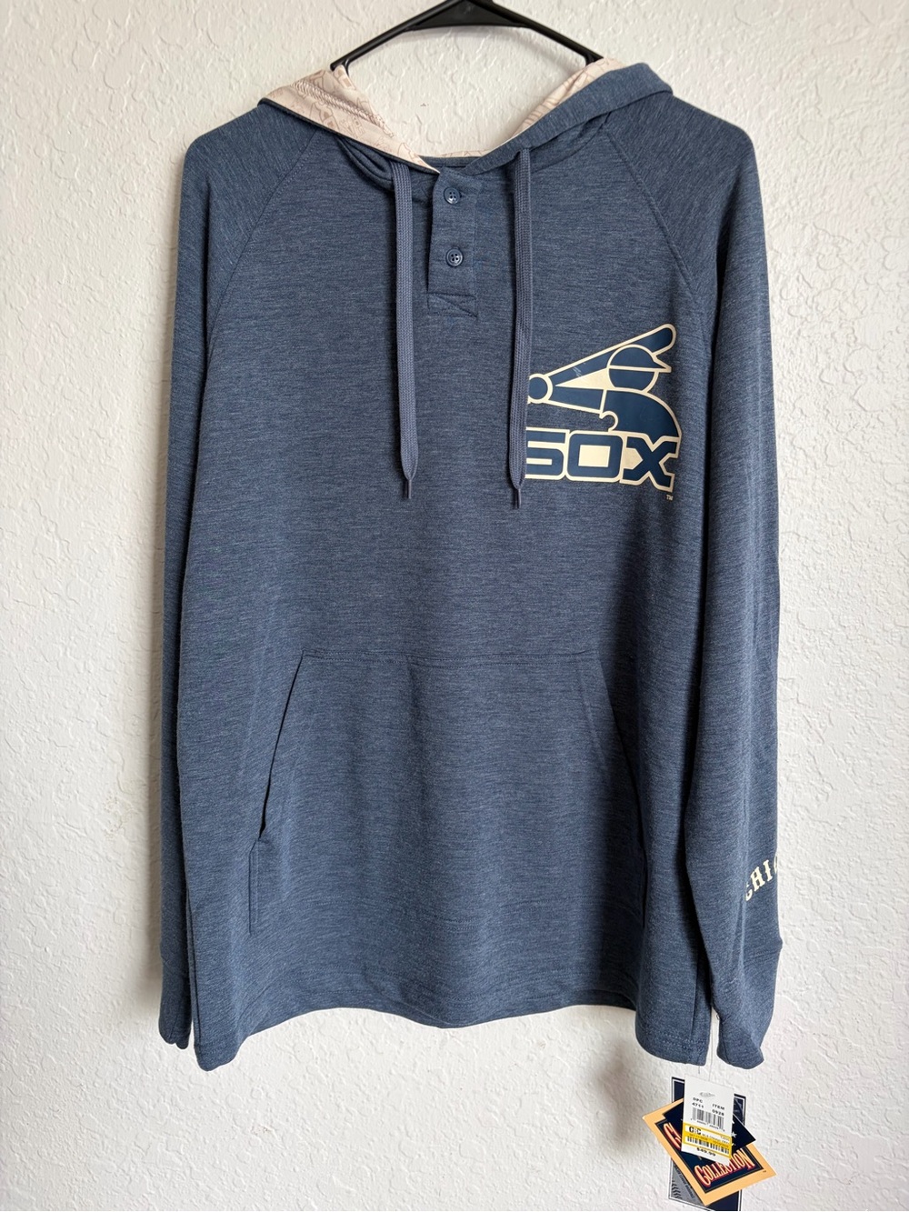 Chicago White Sox True Fan Retro Logo Navy Lightweight Hoodie - Men’s Medium NWT